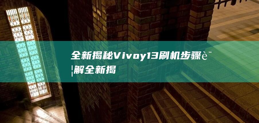 全新揭秘：Vivoy13刷机步骤详解 (全新揭秘欧美地区最火的神秘生物警笛头)