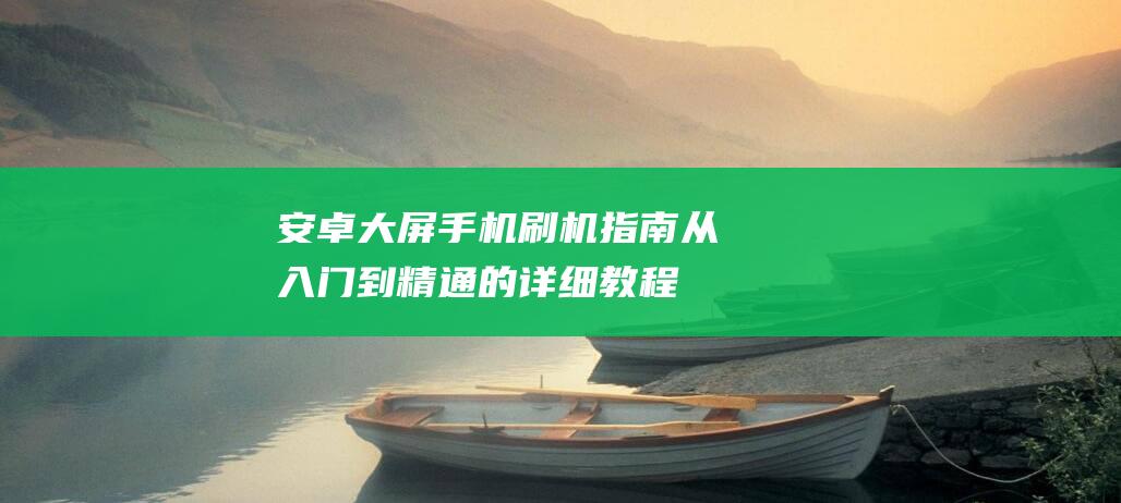 安卓大屏手机刷机指南：从入门到精通的详细教程 (安卓大屏手机有哪些)