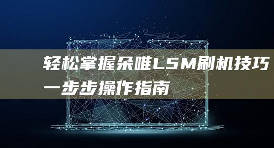 轻松掌握朵唯L5M刷机技巧：一步步操作指南 (朵唯×11promax)